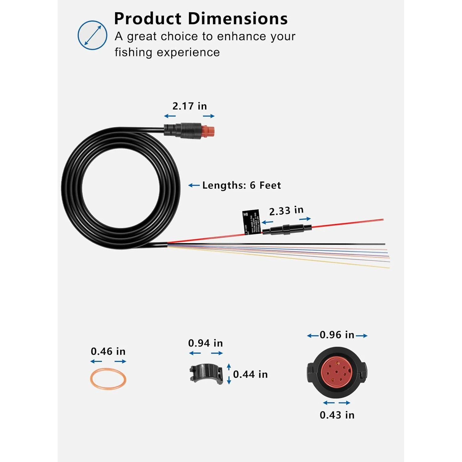010-11970-00 Power/Data Cable 8-Pin Compatible with Garmin EchoMap 50dv, 50s, 70dv, 70s, GPSMAP 527xs, 547, 547xs, 741, 741xs
