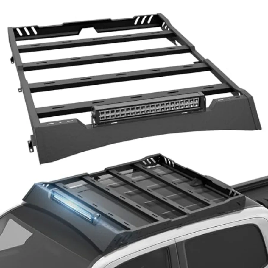 

Грузовой багажник Overland Truck, держатель для хранения багажника на крыше Tacoma, верхний багажник на крышу со светодиодной подсветкой, совместимый с 2005202