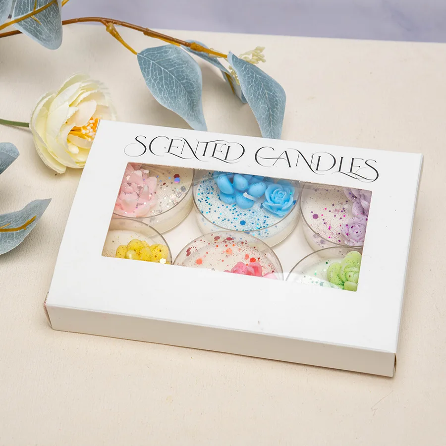 New Succulent Scented Candles Set, 6 Colors & 6 Scents Plant Shape Candle for Home Decor Wedding Party Birthday Gift Idea