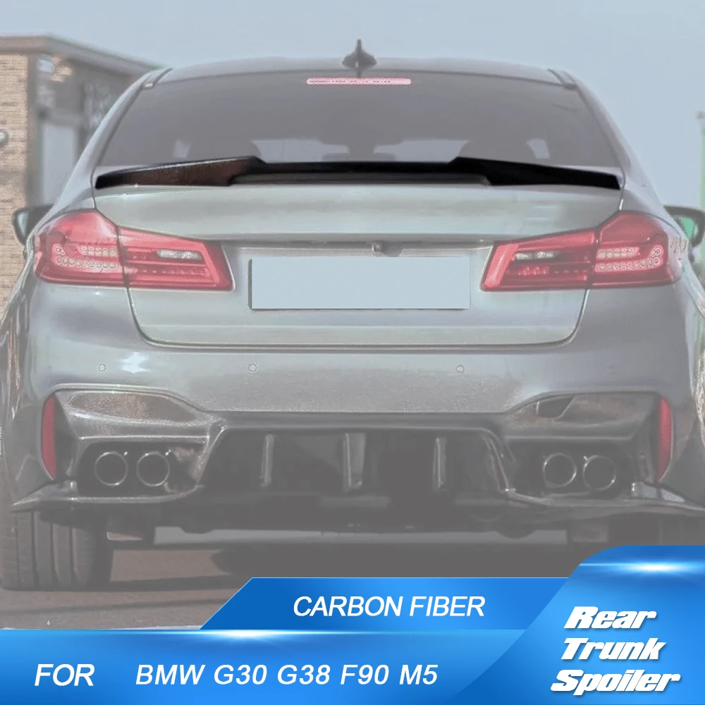 

Carbon Fiber Car Rear Spoiler For BMW 5 Series BMW G30 G38 530i 540i F90 M5 2017-2023 Rear Trunk Boot Lip Spoiler Wing
