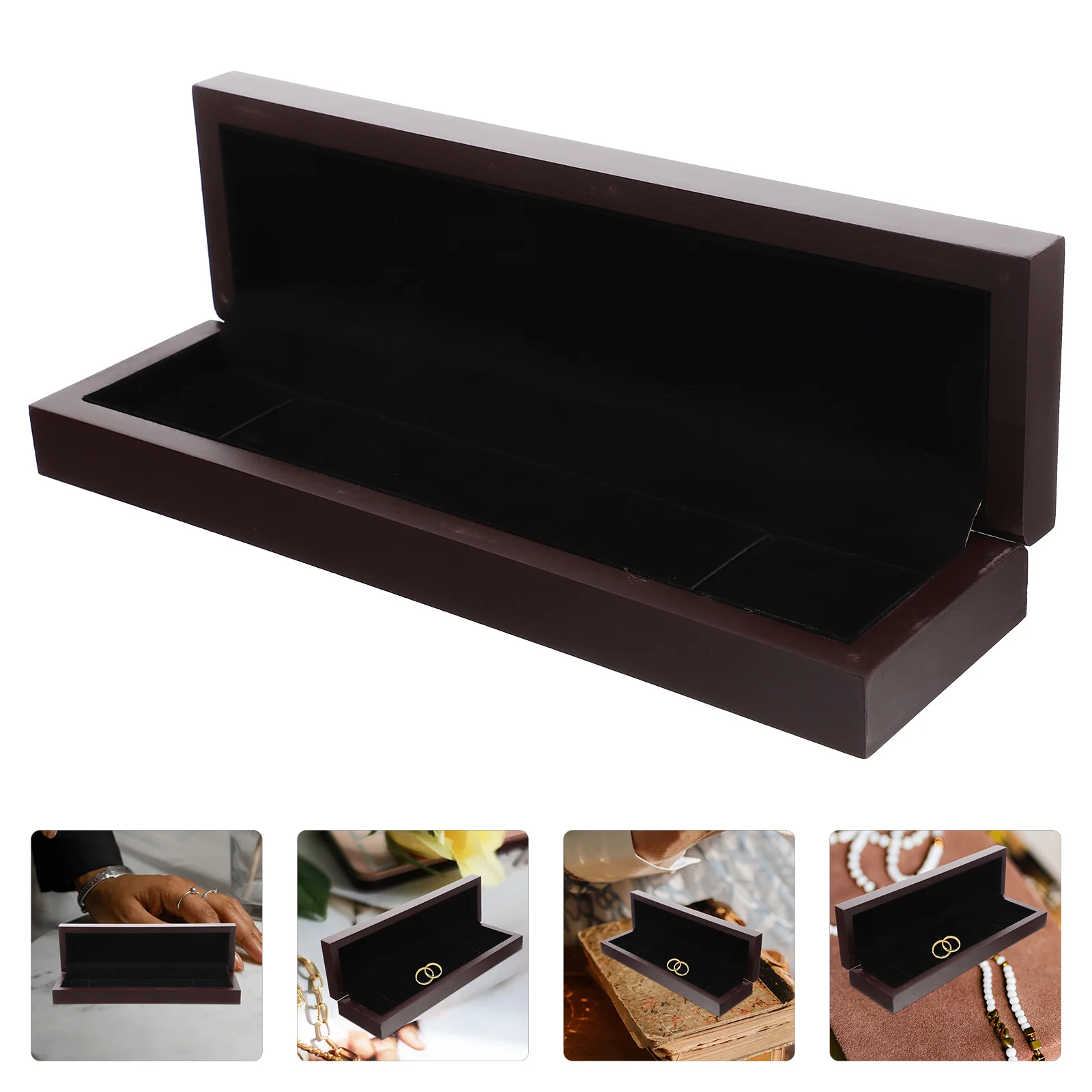 

Vintage Wooden Jewelry Box Retro Necklace Organizer Earrings Bracelets Holder Exquisite Gift for Women Home Travel