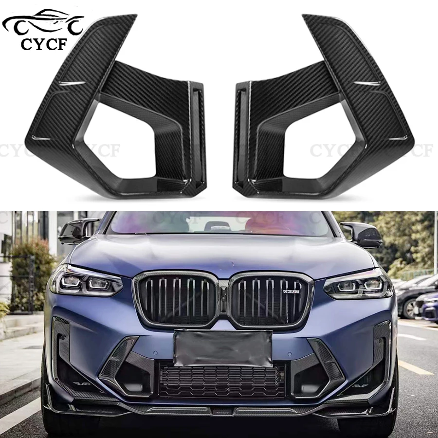 For BMW X3M F97 2022+ Dry Carbon Fiber tuyere Car Front Bumper Air Intake Vent Trims Parts Car Accessories