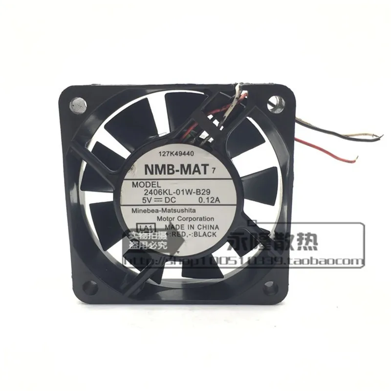 

Original 6CM 60 * 60 * 15MM 5V 0.12A 2406KL-01W-B29 3-wire double ball Computer fan