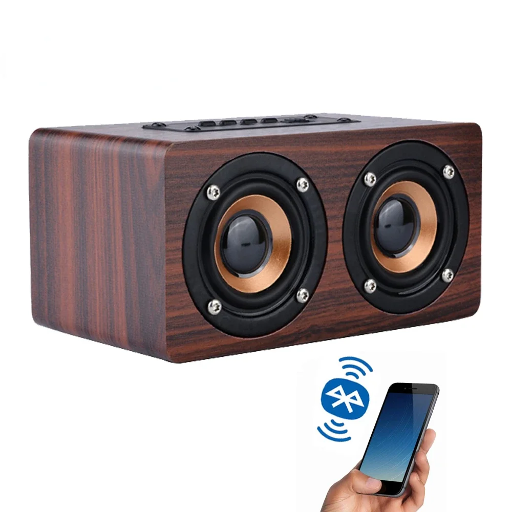 

Vintage Wood Wireless Bluetooth Speaker Home Theater 360 stereo surround Subwoofer HiFi Shock Guarantee Soundbar for Tv Boom Box