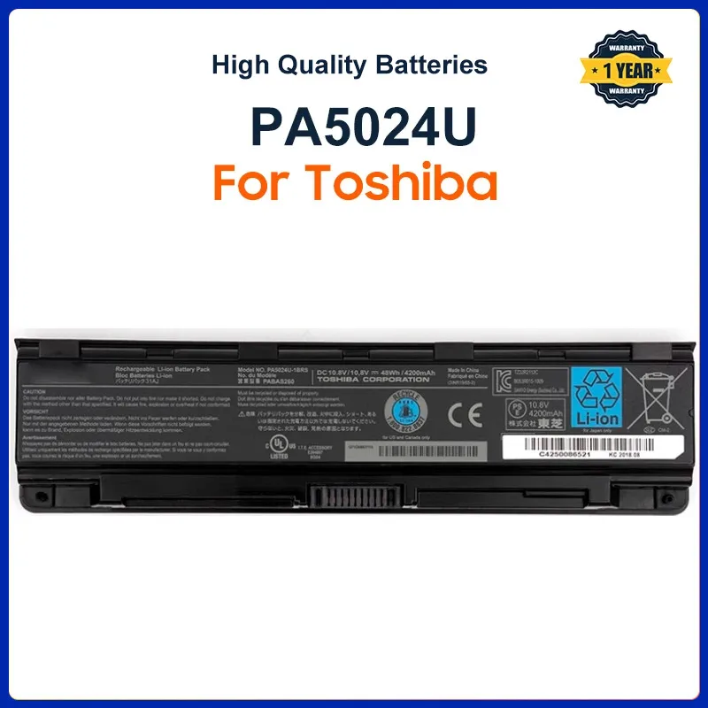 

PA5024U Laptop Battery For Toshiba Satellite C800 C850 C870 L800 L830 L840 L850 L870 PA5025U PA5024U-1BRS PABAS260