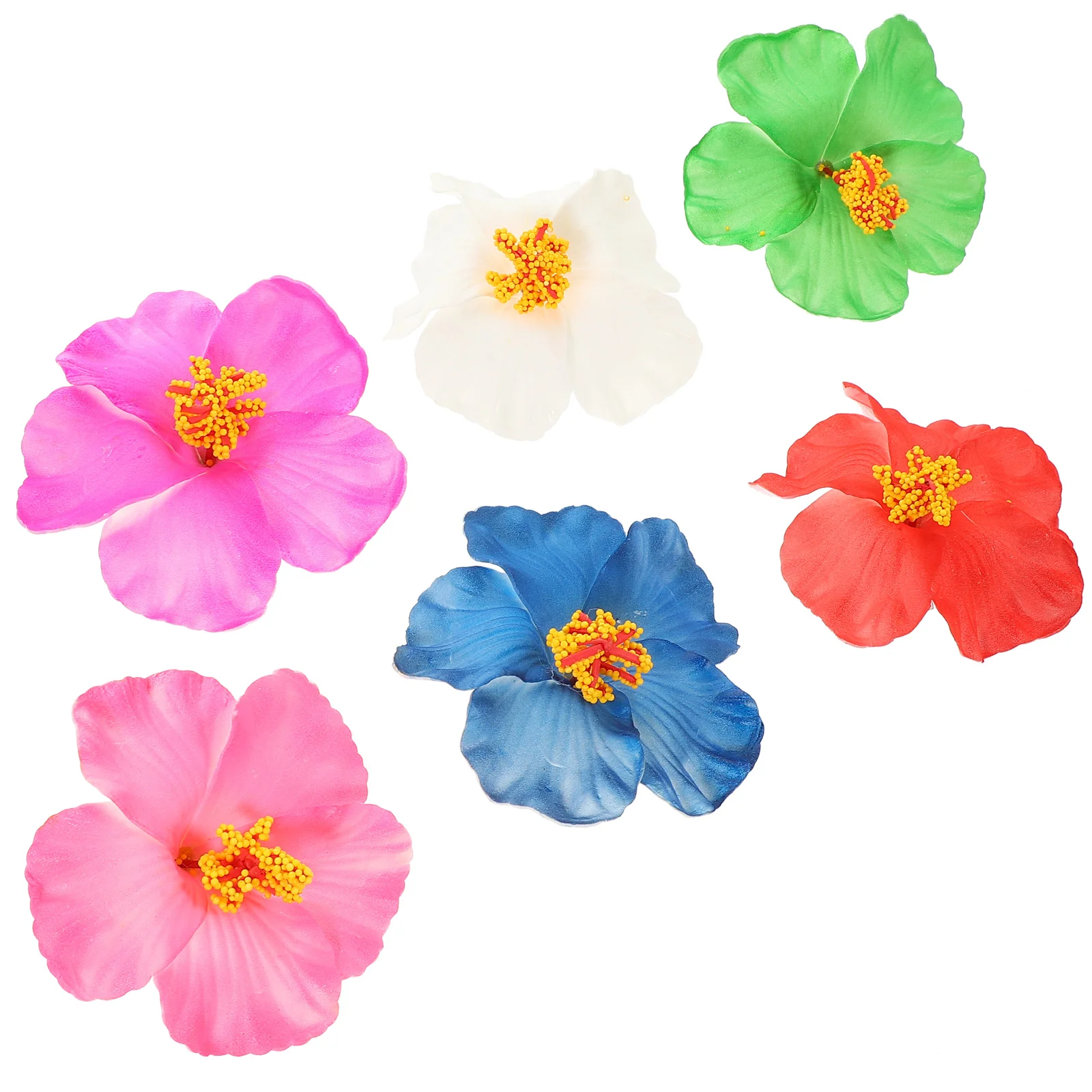 

6 Pcs Hawaii Hair Clip Flower Barrette Accessories for Girls Grips Fresh Clips Women Pin Hibiscus Women's
