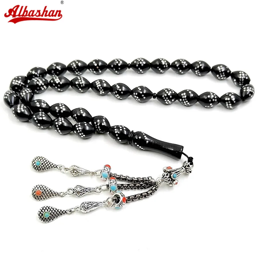 

2026 new Tasbih Natural kuka luxurious black misbaha bracelet prayer beads Eid ramadan gift turkish accessories