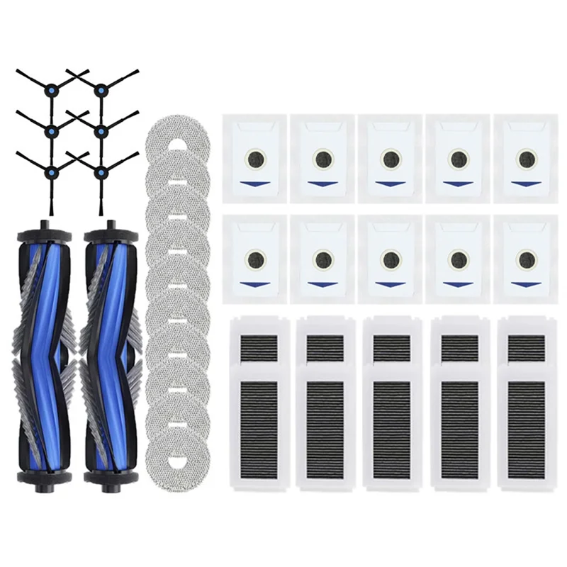 

M04K Robot Vacuum Accessories For Ecovacs Deebot N30 Omni/N30 Pro Omni- Main Side Brush Hepa Filter Rag Dust Bag Replacement