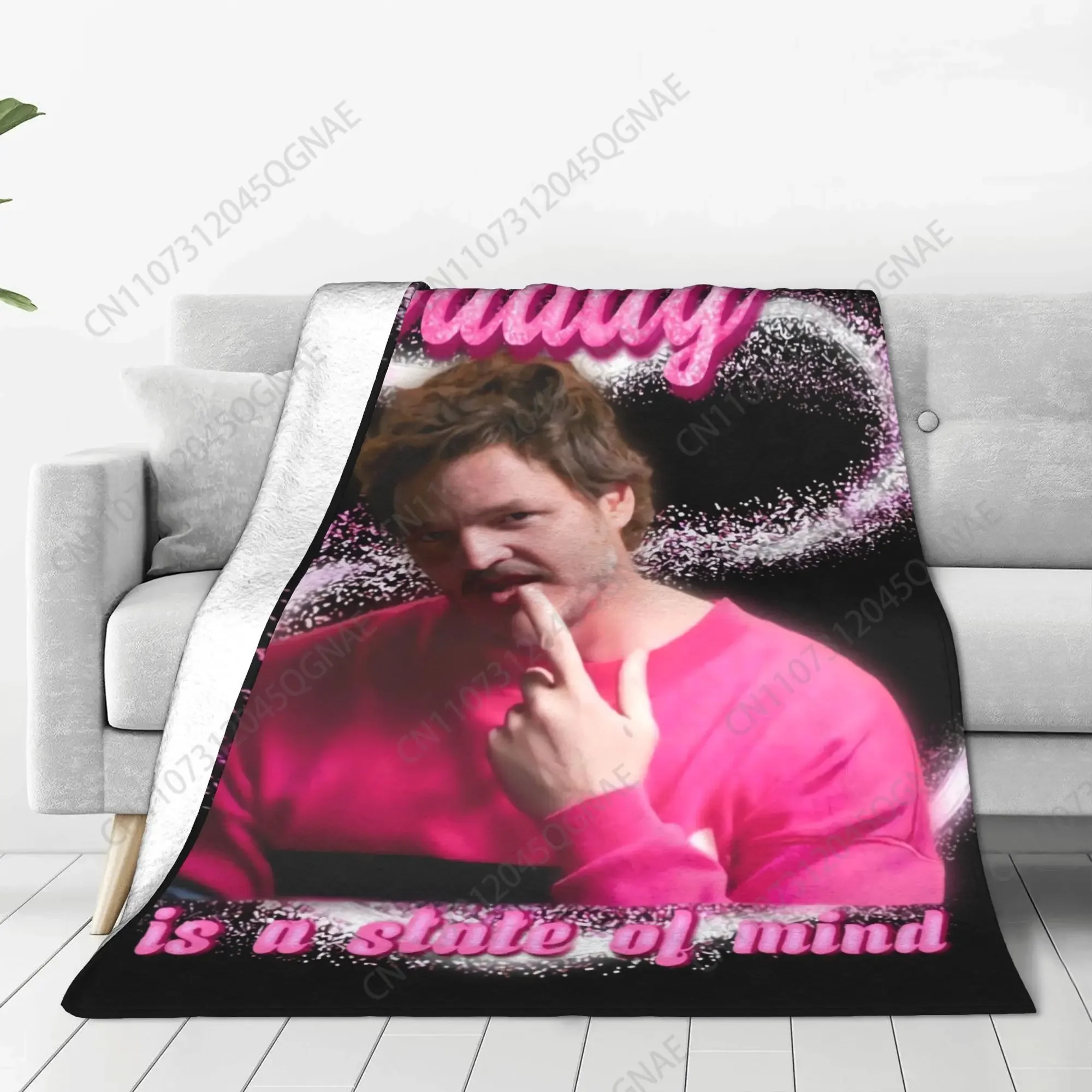 Custom ZLIENSZUS Pedro Pascal Throw Blanket - Soft Flannel All-Season Cozy Blanket With Funny 