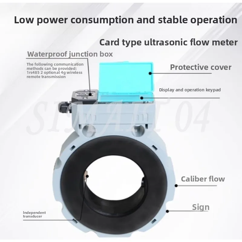 CK-ASW-1-K Ultrasonic Flow Meter DN50-150 Card-type Smart IP68 Battery Water Meter RS485 Remote for Irrigation & Pipeline