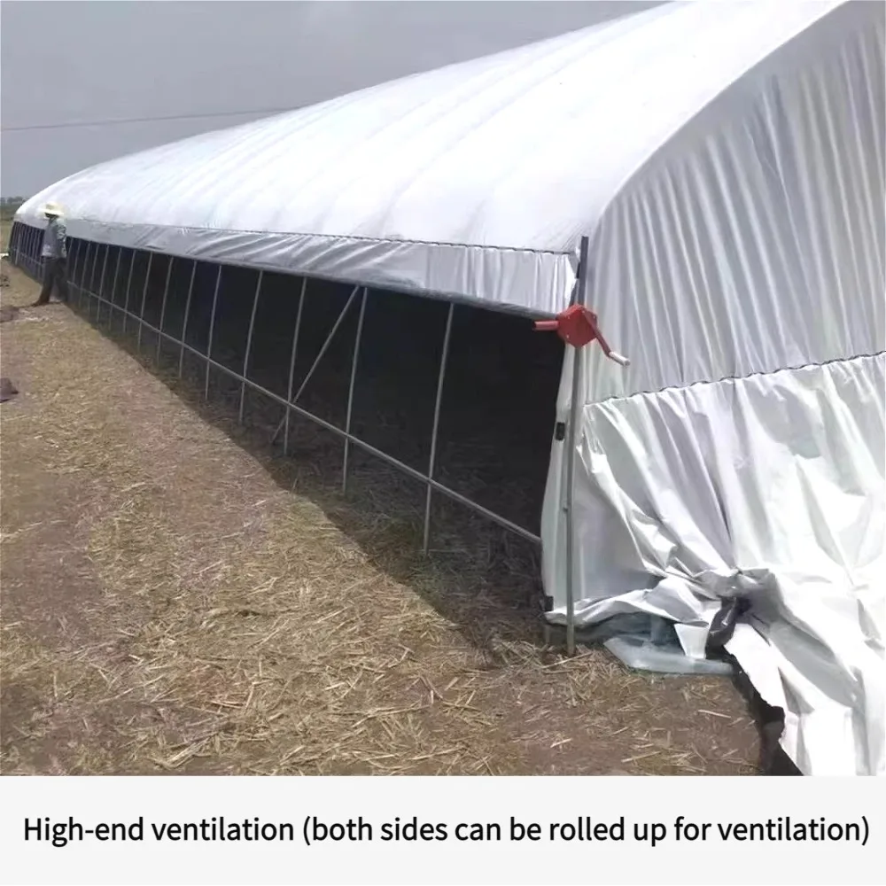 

Large Greenhouse for Vegetables & Poultry Oval and Round Pipe Farm Tunnel for Pig Chicken Duck All-in-One Growing Breeding Shed