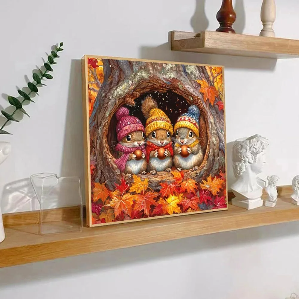 الماس طقم الطلاء السنجاب جديد وصول الماس الفسيفساء 5D DIY عبر الابره مجموعات الماس الفن ديكور المنزل #4