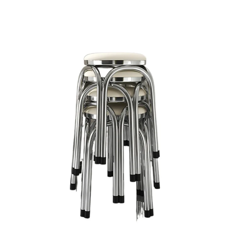 

stainless steel thickened stool, stackable dining chair, dining table chair, household simple round stool, low stool bench