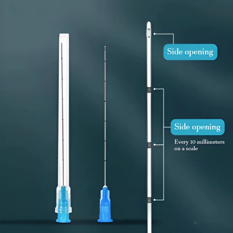 Cânula Descartável de Ponta Cega 22g 23G 25G 27G 18G 50mm/70 Agulhas de Micro Piercing Corporal Cânula Seringa