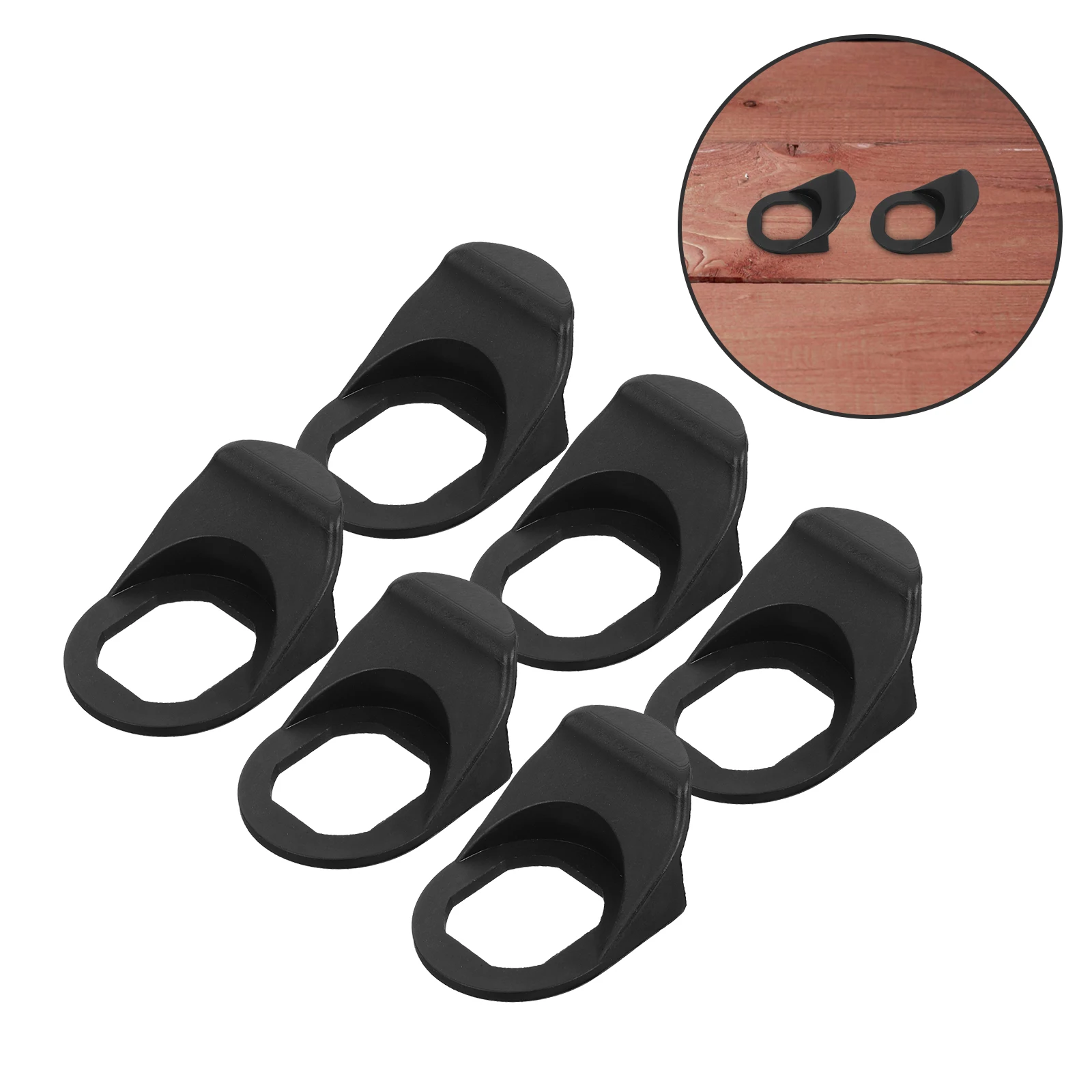 

6pcs Trash Can Garbage Bin Rain Lid Waterproof Dust Cover Black Lock Plastic Pull Tab Waste Disposal Cover Security Bin