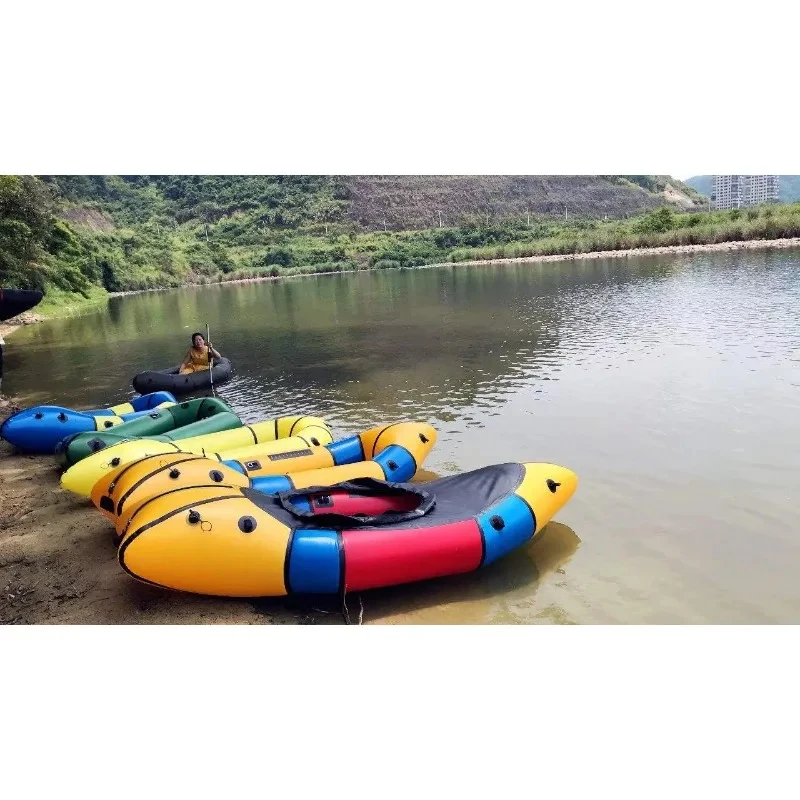 high quality Yuanjing Light Weight TPU Packraft Inflatle Boat Hovercraft River Lake Canoe Kayak Backpacking Portle Raft