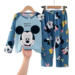 Spring and Autumn  Kids Pajamas Set Long Sleeve Top Pants Mickey Pyjamas Kids Boy Pijamas Cartoon Spiderman Baby Sleepwear