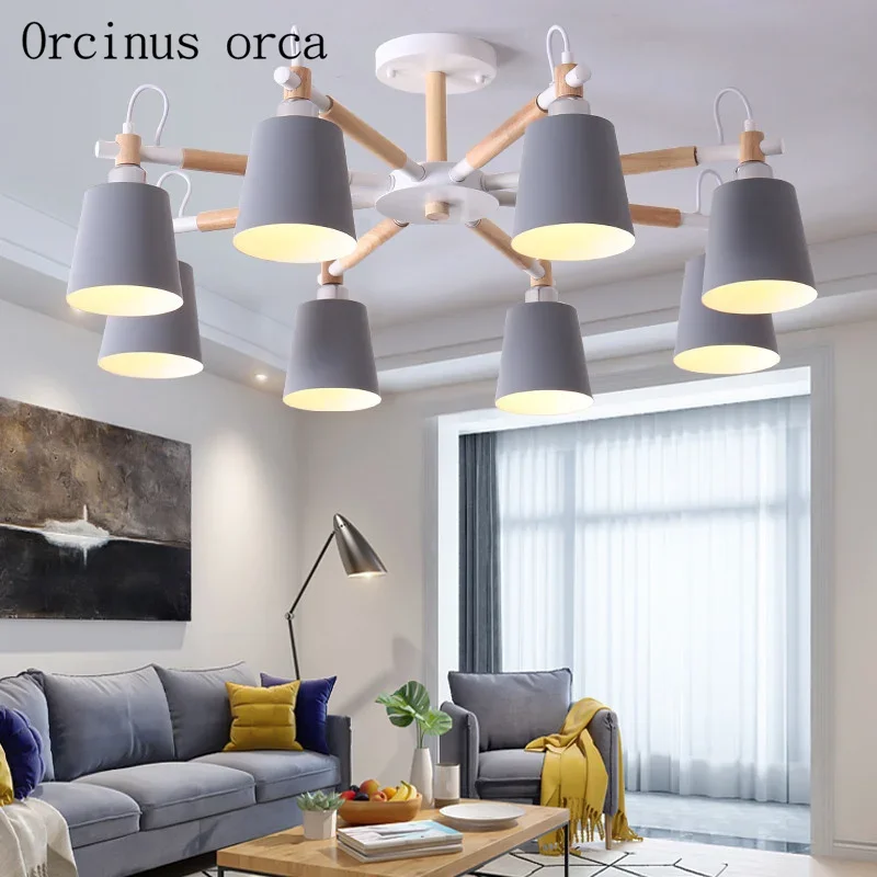 

Nordic modern minimalist iron pendant lamp living room bedroom lamp creative personality color ceiling lamp free shipping