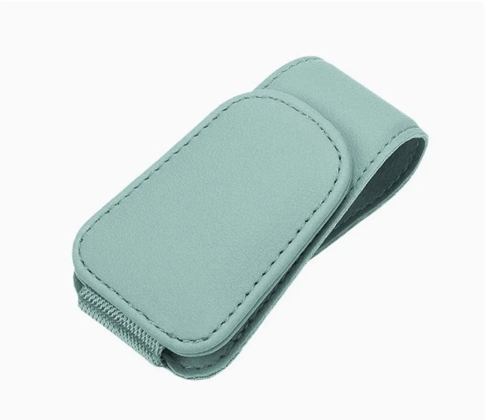 High Quality Polyurethane Leather Car Sunglasses Holder Car Visor Hanger Clip Glasses Case Storage Interior Accessories Kit