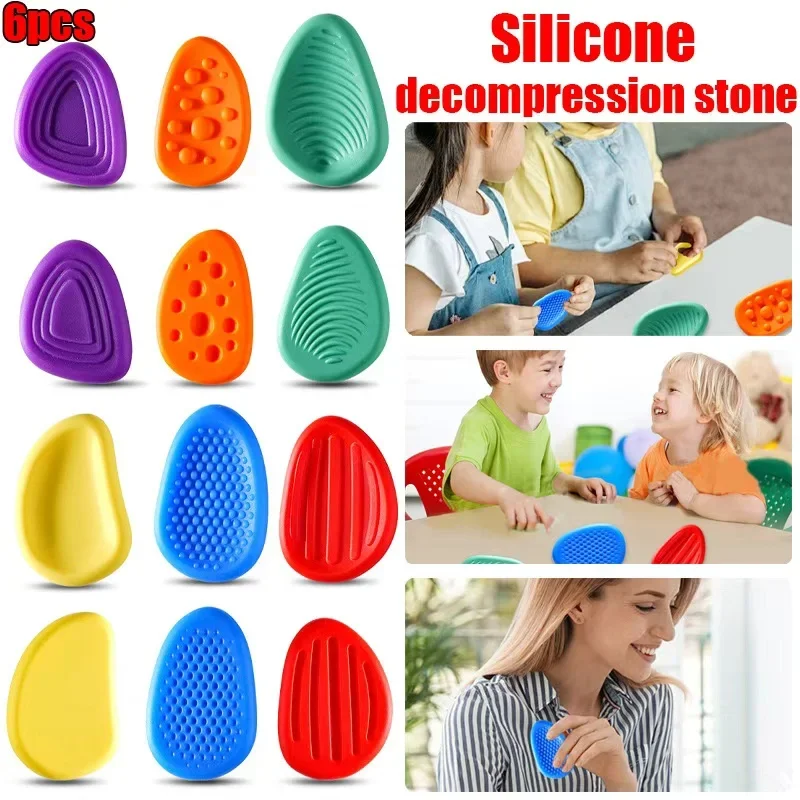 Jouets sensoriels pour enfants et adultes - 3/6 pièces - Jouet texturé pour soulager l'anxiété - Jouet anti-stress doux pour l'autisme, le TDAH - Outils apaisants