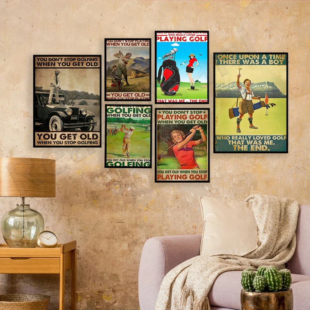 You won't stop playing golf, you are unique golf, the most important shot in women's golf is the next wall art golfer poster