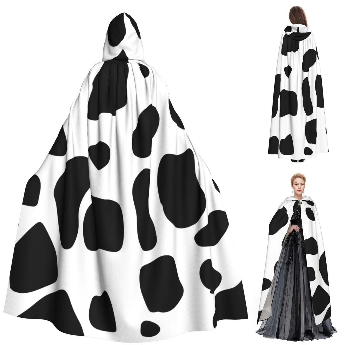 Dalmatian Puppies Kawaii Pet Dog Long Hooded Cloak Witch Medieval Costume Cosplay Cape HalloweenVampire Adult Unisex