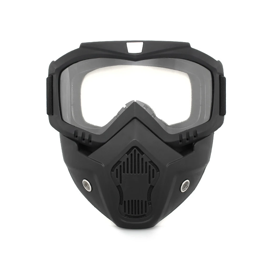 Motocross Tactical Cycling Goggles Face Mask Detachable Adjustable Glasses Mask Snowboard Eyewear Riding Proof Windproof