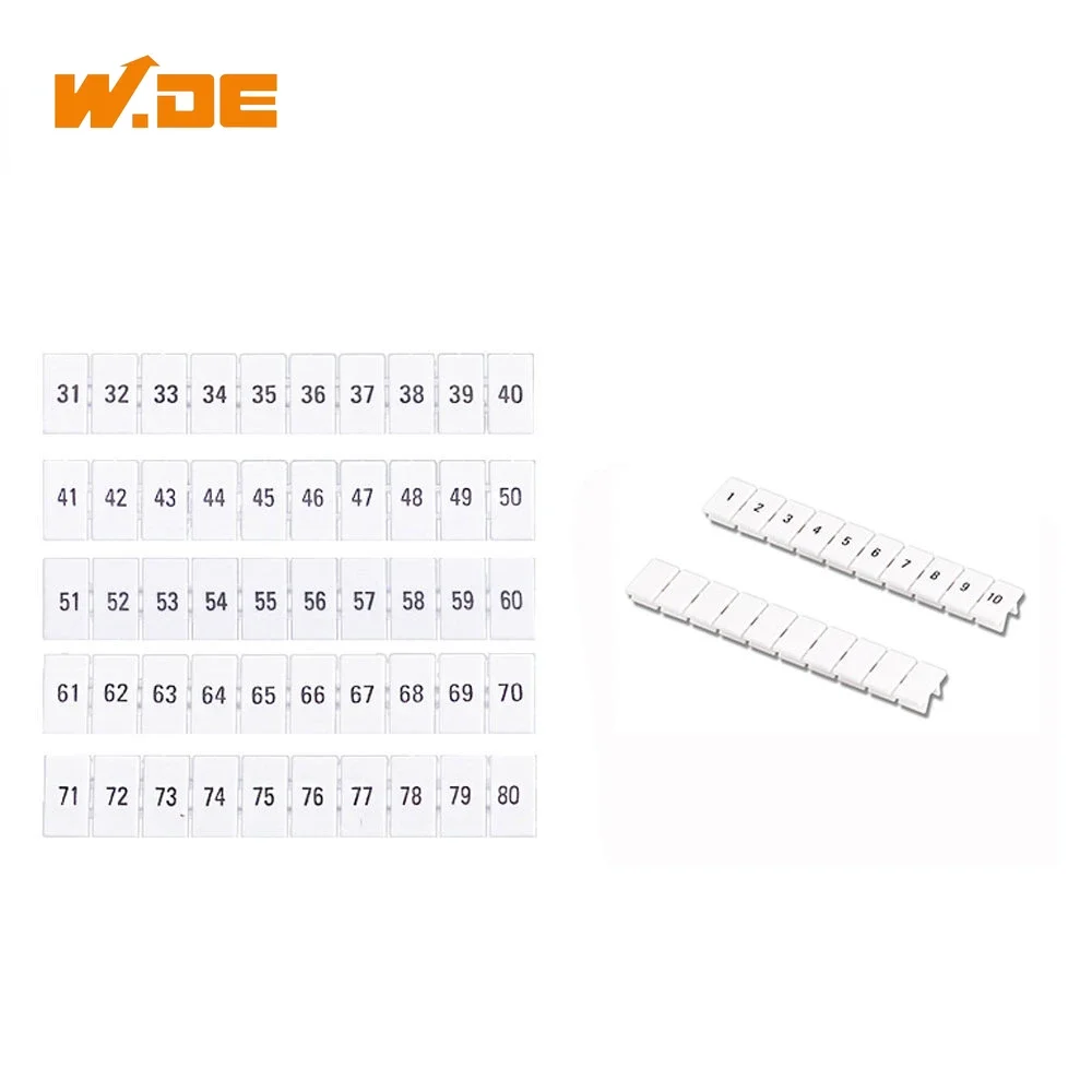 Zack Marker Strips With Standard Numbering With Blank For UK And ST And PT DIN Rail Terminal Blocks ZB4 ZB5 ZB6 ZB8 ZB10 10Pcs