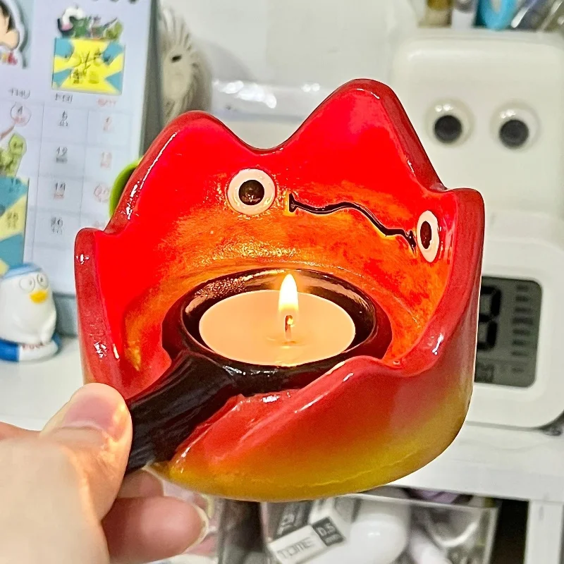 Creative Casifa Candle Holder Cartoon Cute Match Holder Anime Howl Moving Castle Casifa Candlestick Base Lamp Decoration Gift