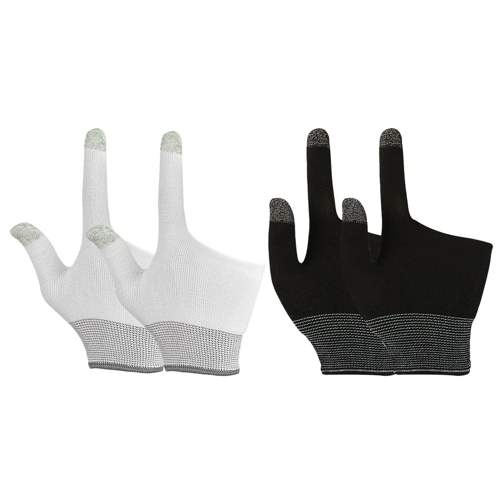 

2 Pairs Game Gloves Excellent Performance Finger Sleeve Manicure Non-skid Sleeves Gaming Nylon Phone