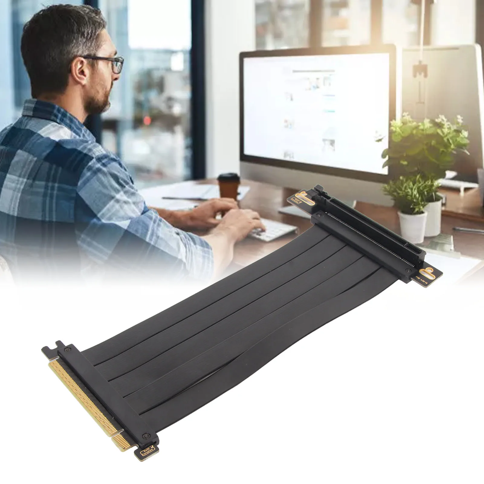 

Гибкий переходной кабель PCIE 4.0 X16, предотвращающий помехи, высокоскоростной удлинительный кабель графического процессора для RX 7900 XT для RX 7500 для RTX 4080