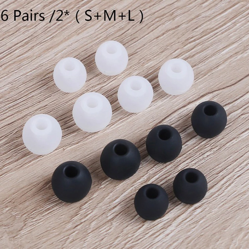 6 Pairs/2*(S+M+L) Silicone Rubber Earplug Ear Pads Universal In-ear Earphone Headphone Replacement Earbud Cushion