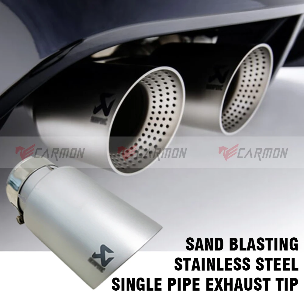 Sand blasting  Stainless Steel Car Exhaust Muffler Tip Pipe for VW Golf 6 Golf 7 R Tiguan with AK logo