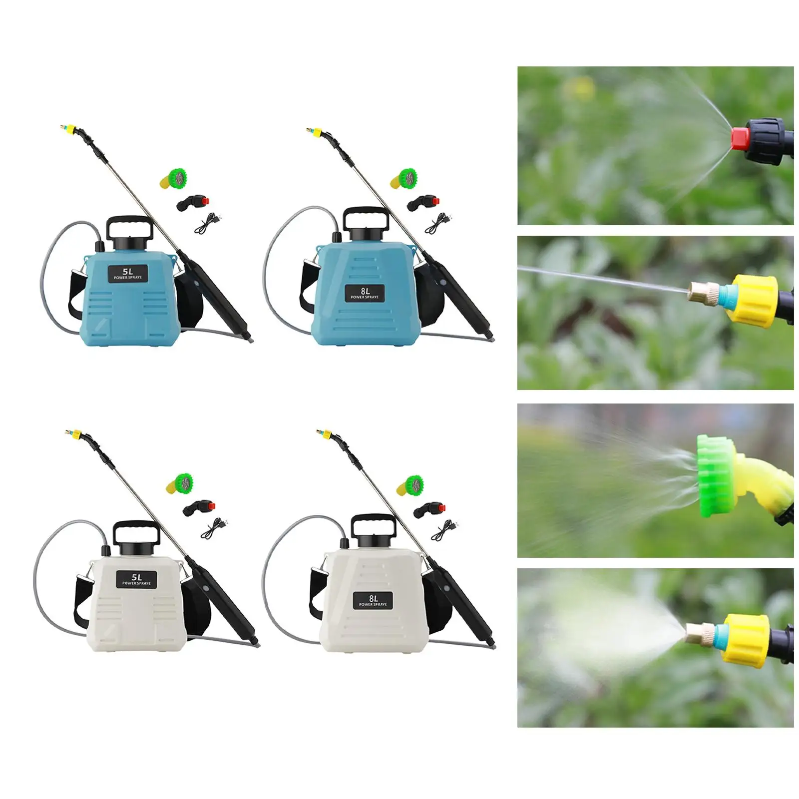 بخاخ كهربائي وضع مزدوج محمول قابل لإعادة الشحن متعدد الاستخدامات قابل للسحب، بخاخ حديقة، بخاخ مياه لسقي البستان