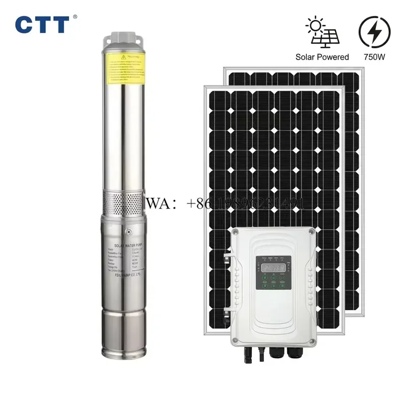 Wmwmnu 750W CE ISO Approved Bore Hole Agricultural Irrigation Solar Powered System Submersible Solar Water Pumps for Tanzania