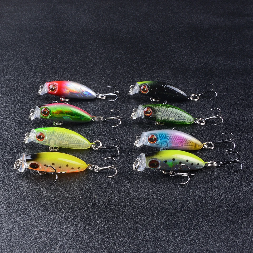 1Pcs Sink Minnow Fishing Lure Wobblers 4.cm 3.1g High Quality Artificial Plastic Hard Bait Bass Pike Crankbait Fishing Tackle