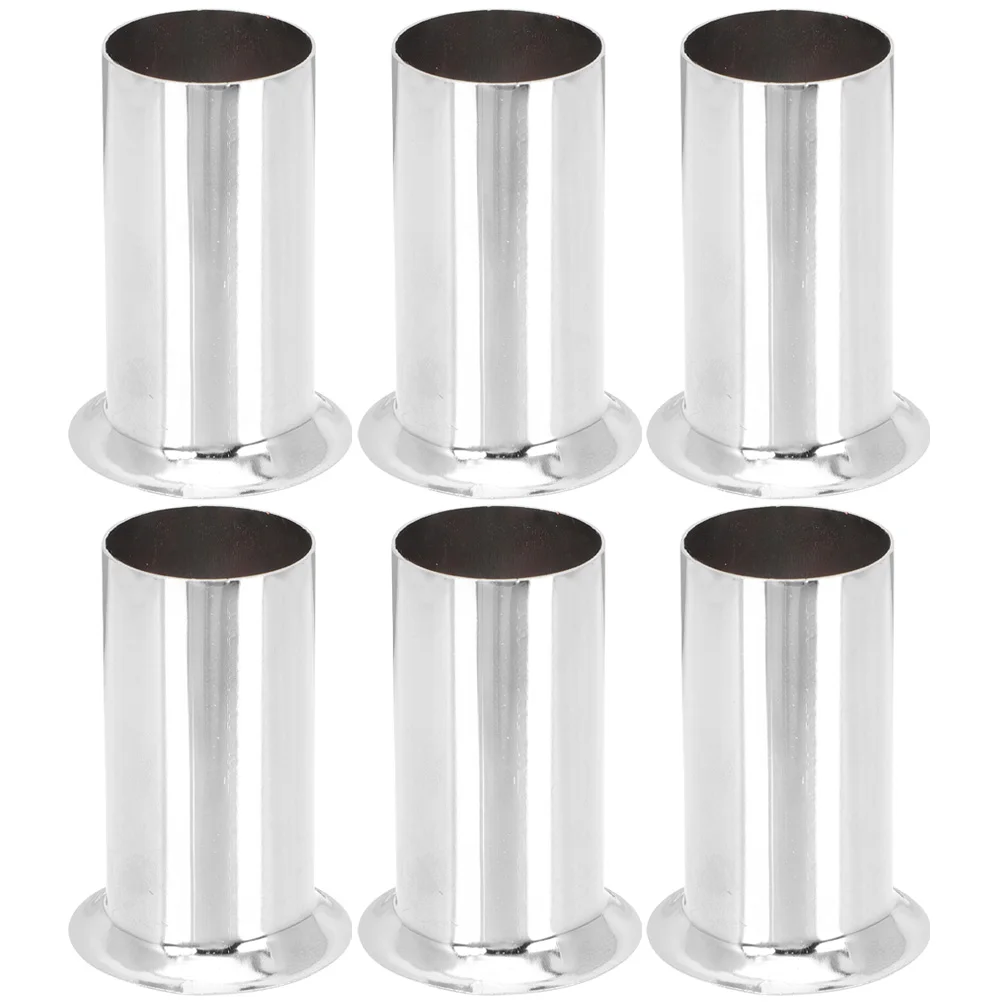 

6pcs Iron Sleeve Durable Lighting Bulb Base Cover Parts Iron Lamp Tube for Chandelier Flanging Casing Retro Styles
