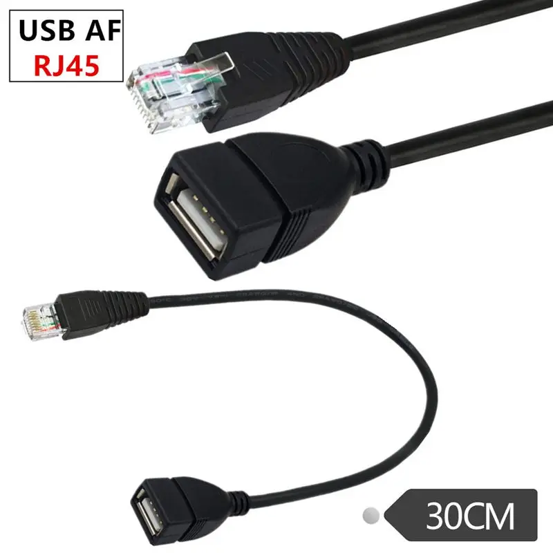 Cable USB A hembra A Ethernet, adaptador macho RJ45 8P A USB AF, 0,3 metros