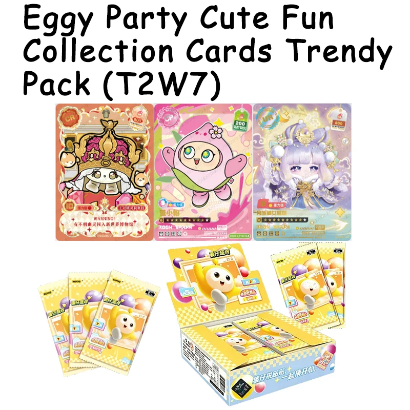 KAYOU Eggy Party Trendy Collection Cards T2W7 Cute Paper Card Set Character Artwork Trading Cards For Collection Decoration