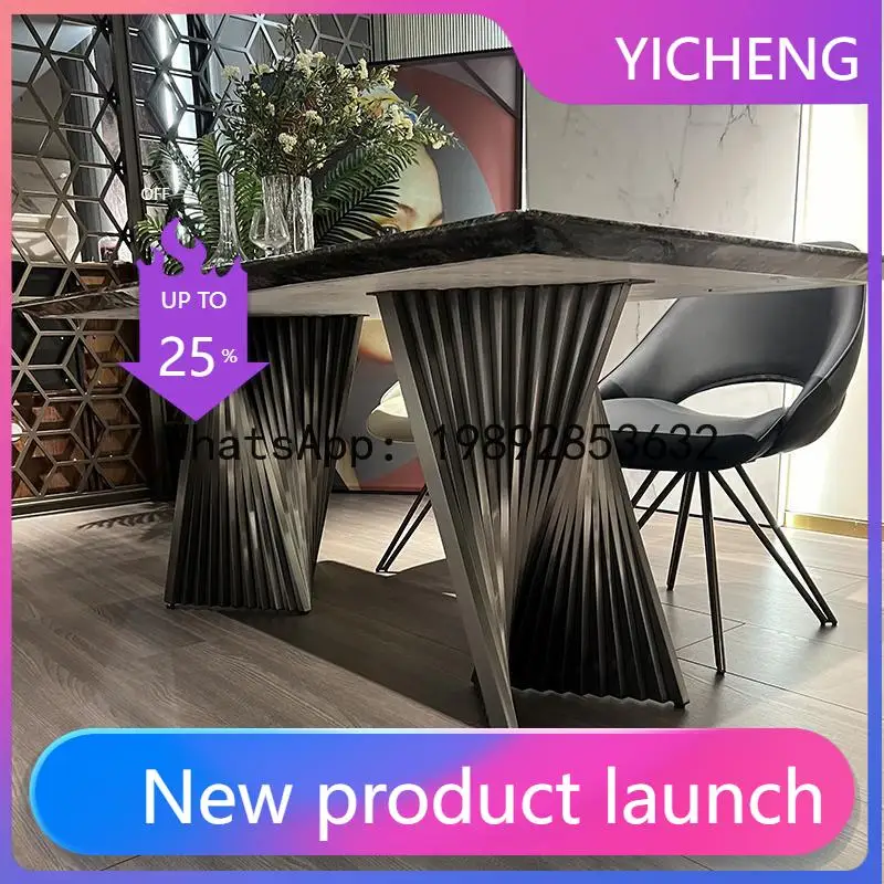 

diamond luxury stone dining table dream high-end light luxury long dining table Italian minimalist