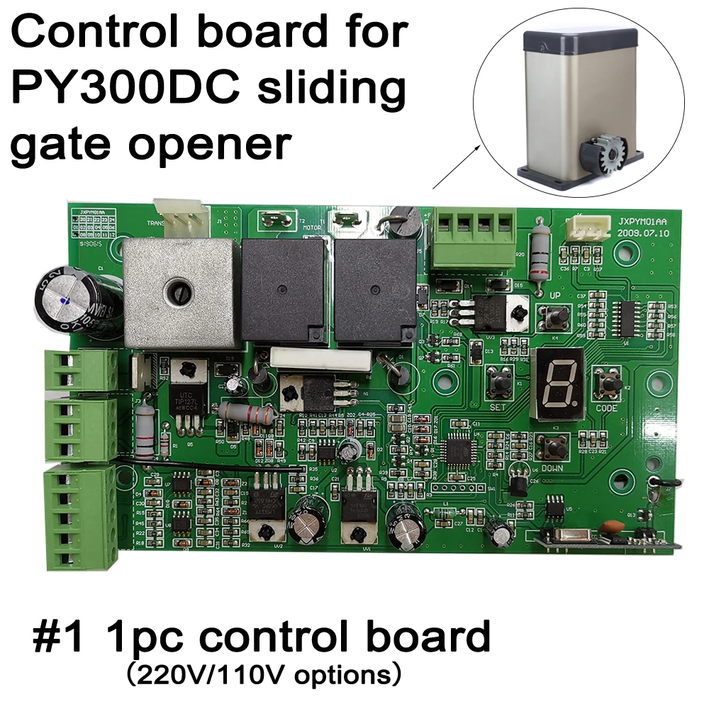

Replace control board for PY300DC Sliding Gate Opener with remotes & phone APP Optional