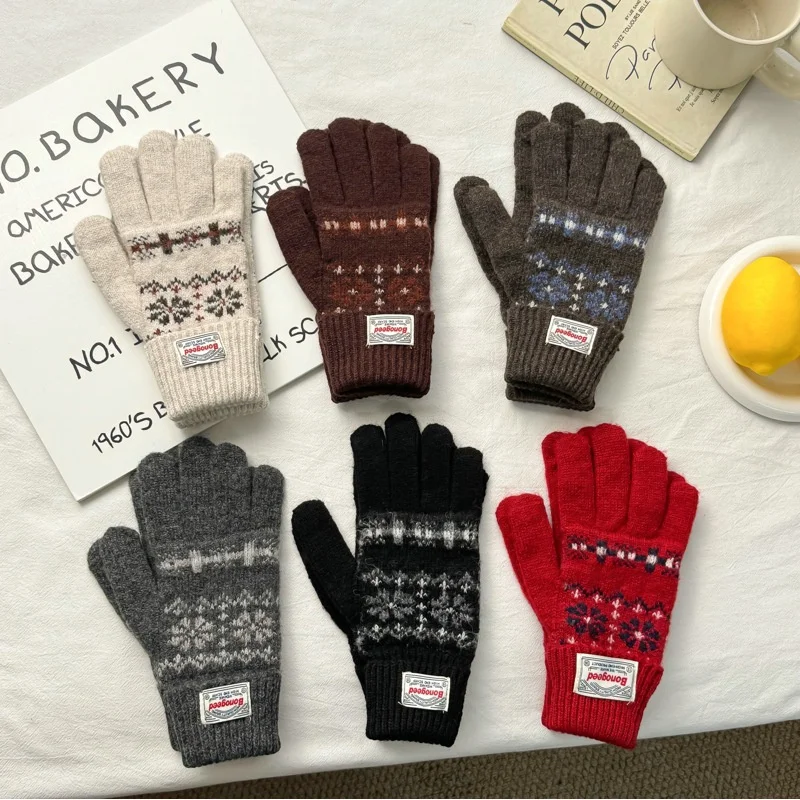 luvas-de-malha-de-cinco-dedos-red-fair-isle-jacquard-para-mulheres-espessadas-e-quentes-para-outono-e-inverno-compativeis-com-tela-sensivel-ao-toque
