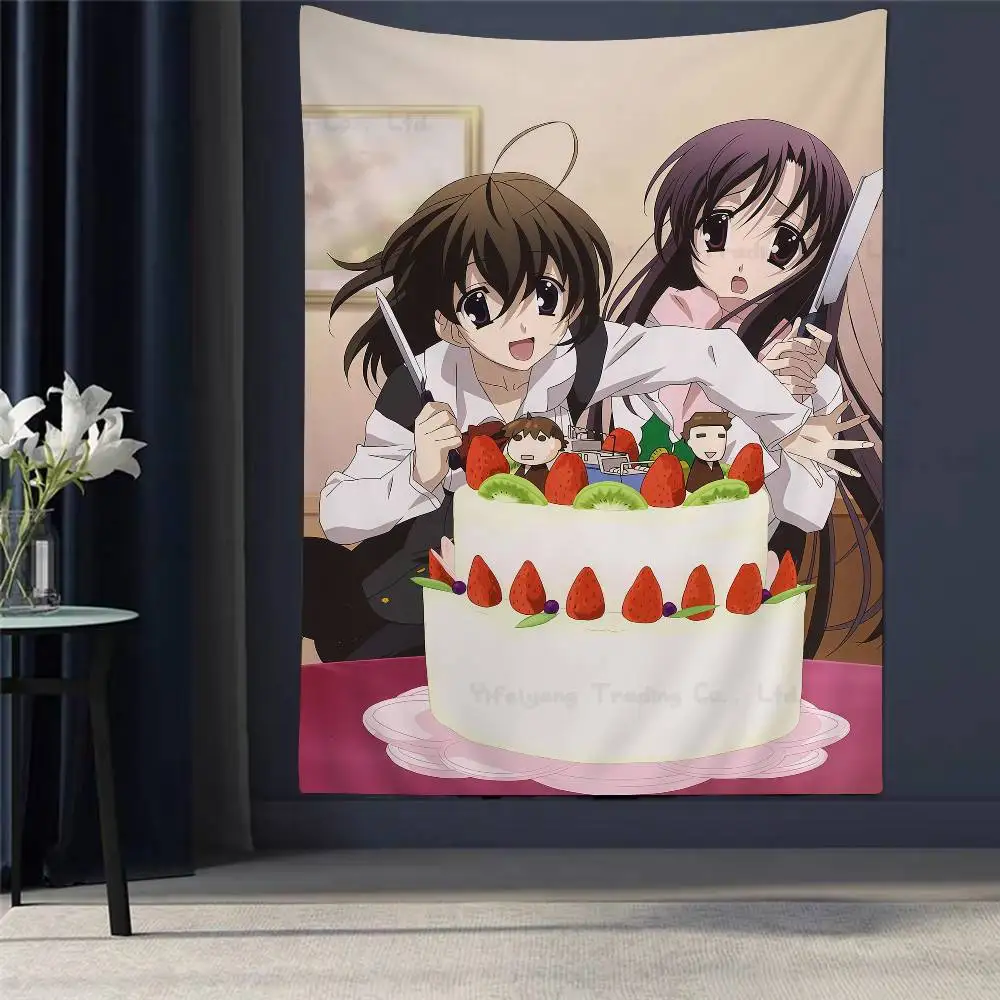 

Anime S-School Days Katsura Kotonoha Printed Large Wall Tapestry Art Science Fiction Room Home Decor Decor Blanket