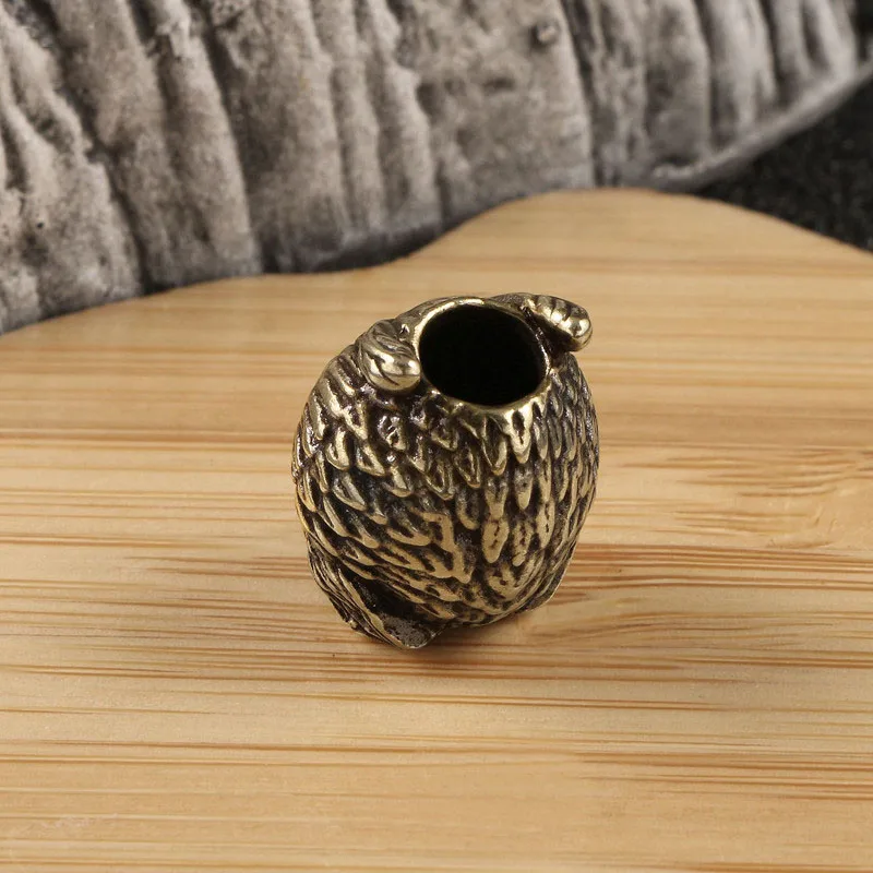 Cute Owl Brass Knife Bead EDC Outdoor DIY Paracord Woven Bracelets Accessories Lanyard Pendant Umbrella Rope Flashlight Hangings view 2