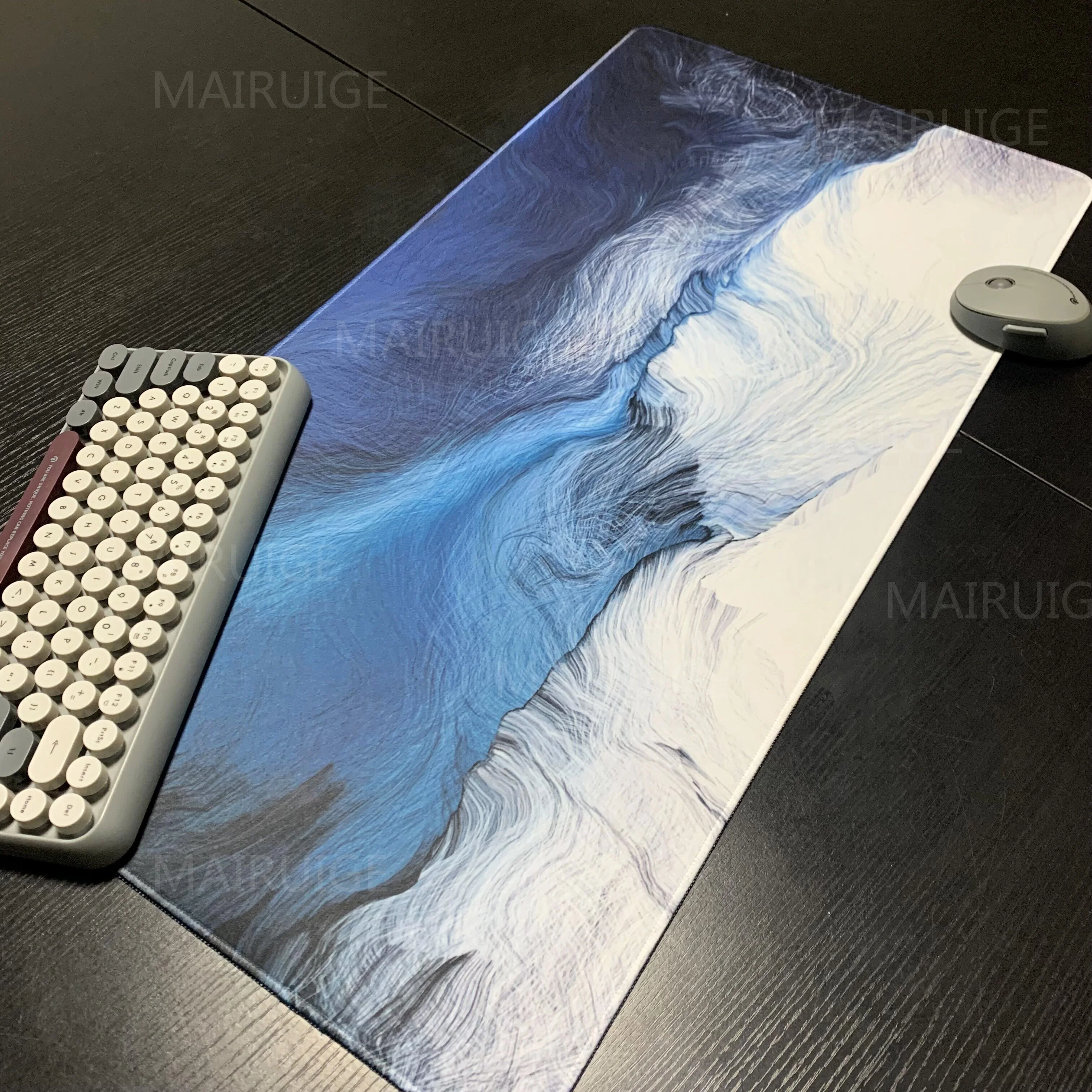 Tapis de souris antidérapant vagues de mer XXL, accessoires de jeu, grand tapis de bureau, clavier Gamer