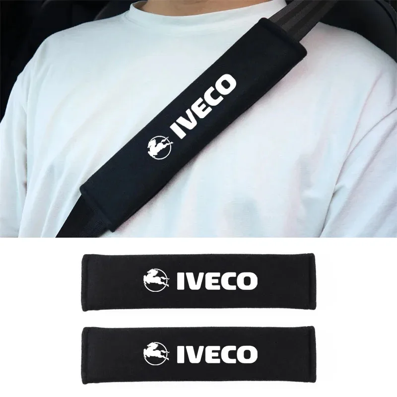 2pcs Car Seat Belt Cover For  Iveco Daily IV V VI Van EcoDaily Shoulder Protector for Car Seat Belts Auto Accessories