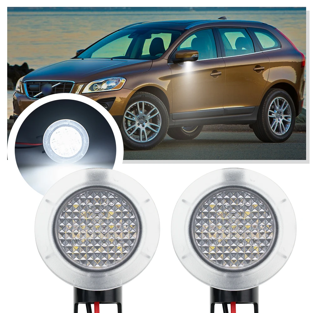 

For Volvo XC60 2008-2011 2012 2013 2014 2015 2016 2017 2x LED Under Mirror Puddle Light Courtesy lamp Under side Mirror Lamps
