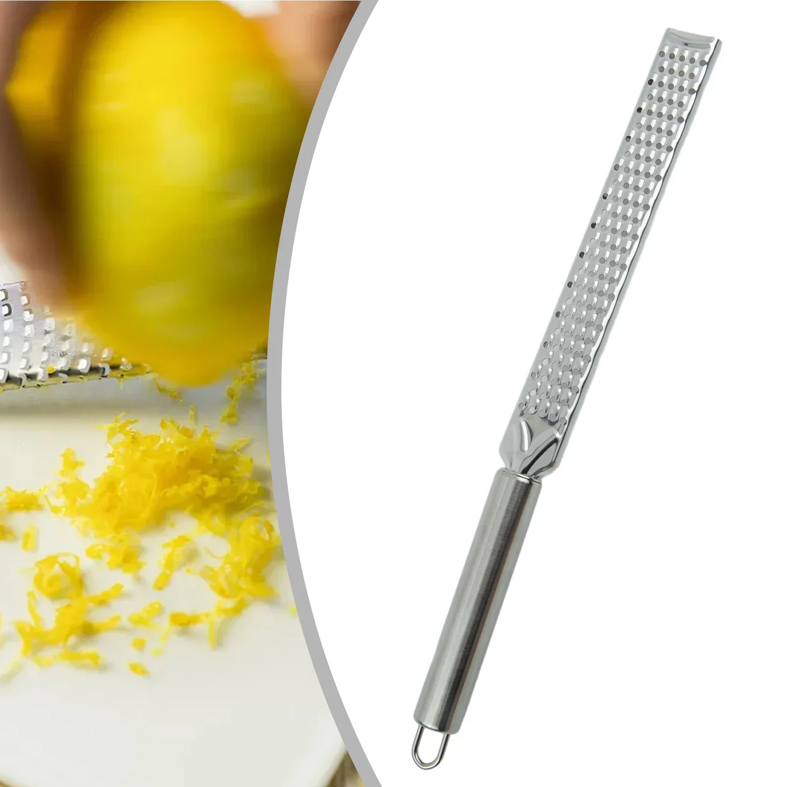 Stainless Steel Cheese Grater Citrus Lemon Zester Peeler Cheese Lemon Fruit Chocolate Grater With Non-Slip Handle Kitchen Gadget