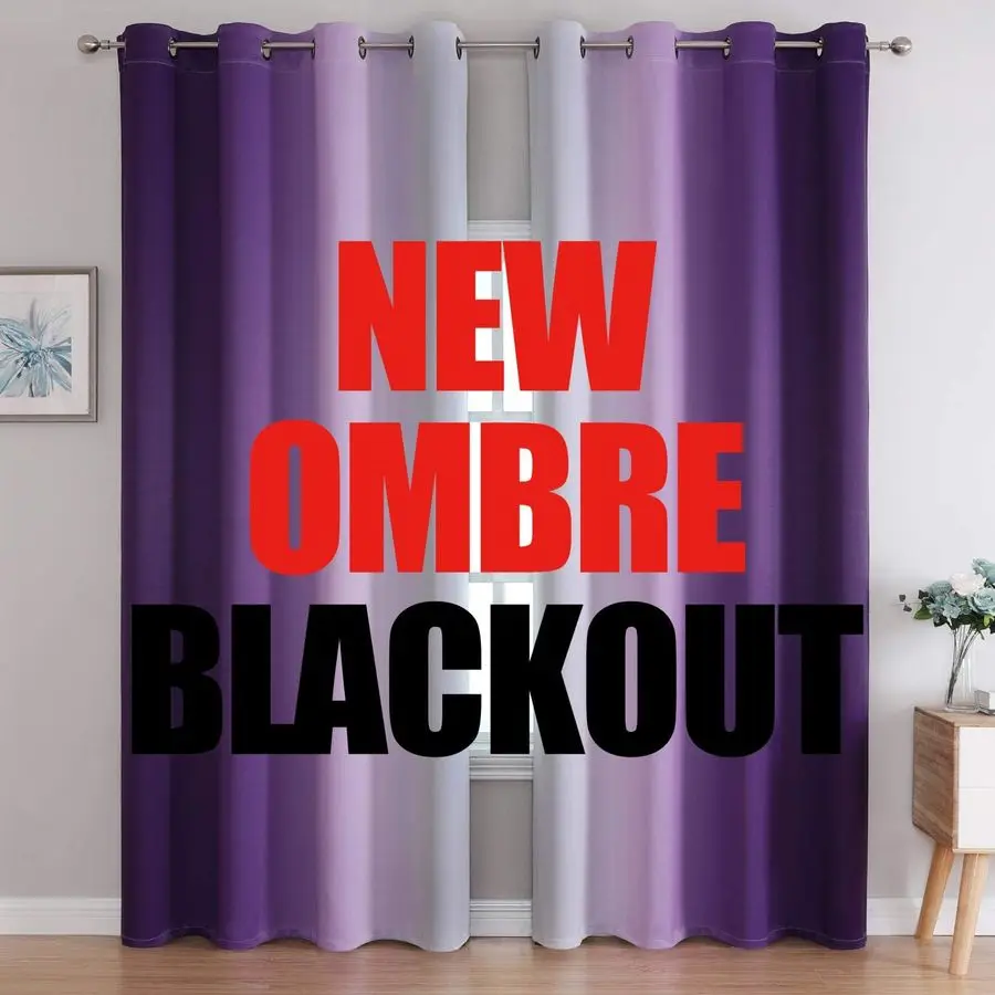 

Blackout Curtains amp Drapes for Bedroom Living Room 84 Inches Long Purple and Greyish White Room Darkening Window Treatments Om