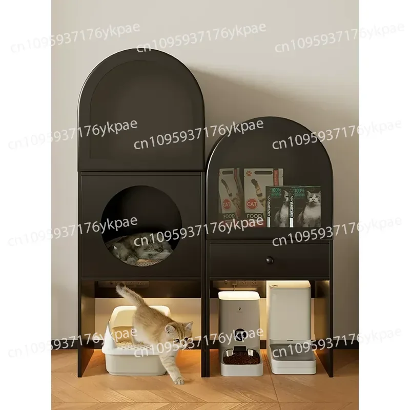 Pet Storage Side Cabinet Cat Litter Box Above Storage Cabinet Small Apartment Balcony Living Room People and Pets Shared